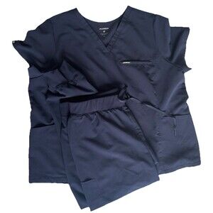 Jannuu Women’s set women's 2XL Top and pants navy blue multiple pockets Set